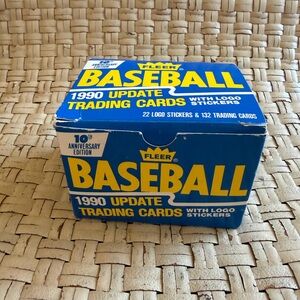 Fleer Baseball Trading Cards 1990 Update - Blue 132 cards  23 logo stickers